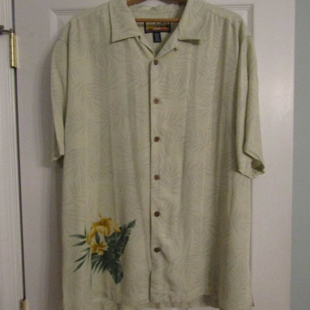 Mens XL shirt by Havana Jack Cafe. The shirt is 100% rayon.